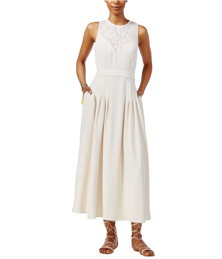 rachel roy lace dress Rachel Roy Womens Pleated Lace Maxi Dress, bone, 4