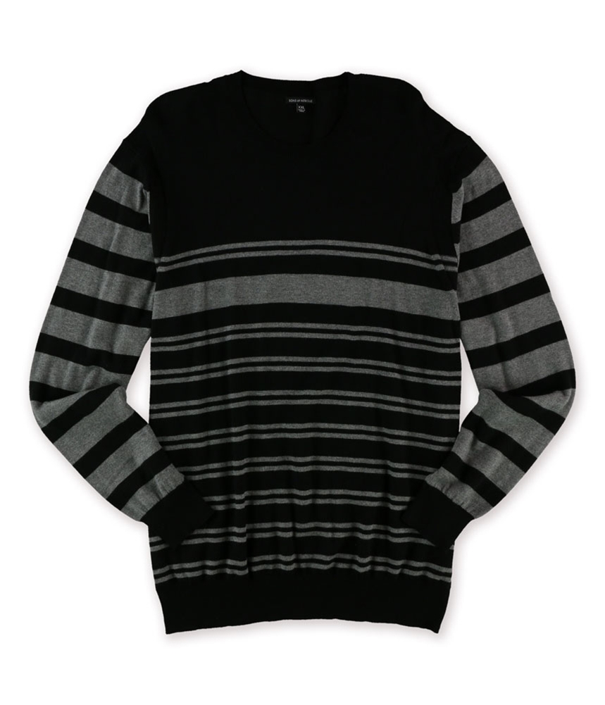 Sons of Intrigue Mens Horizontal Stripe Pullover Sweater