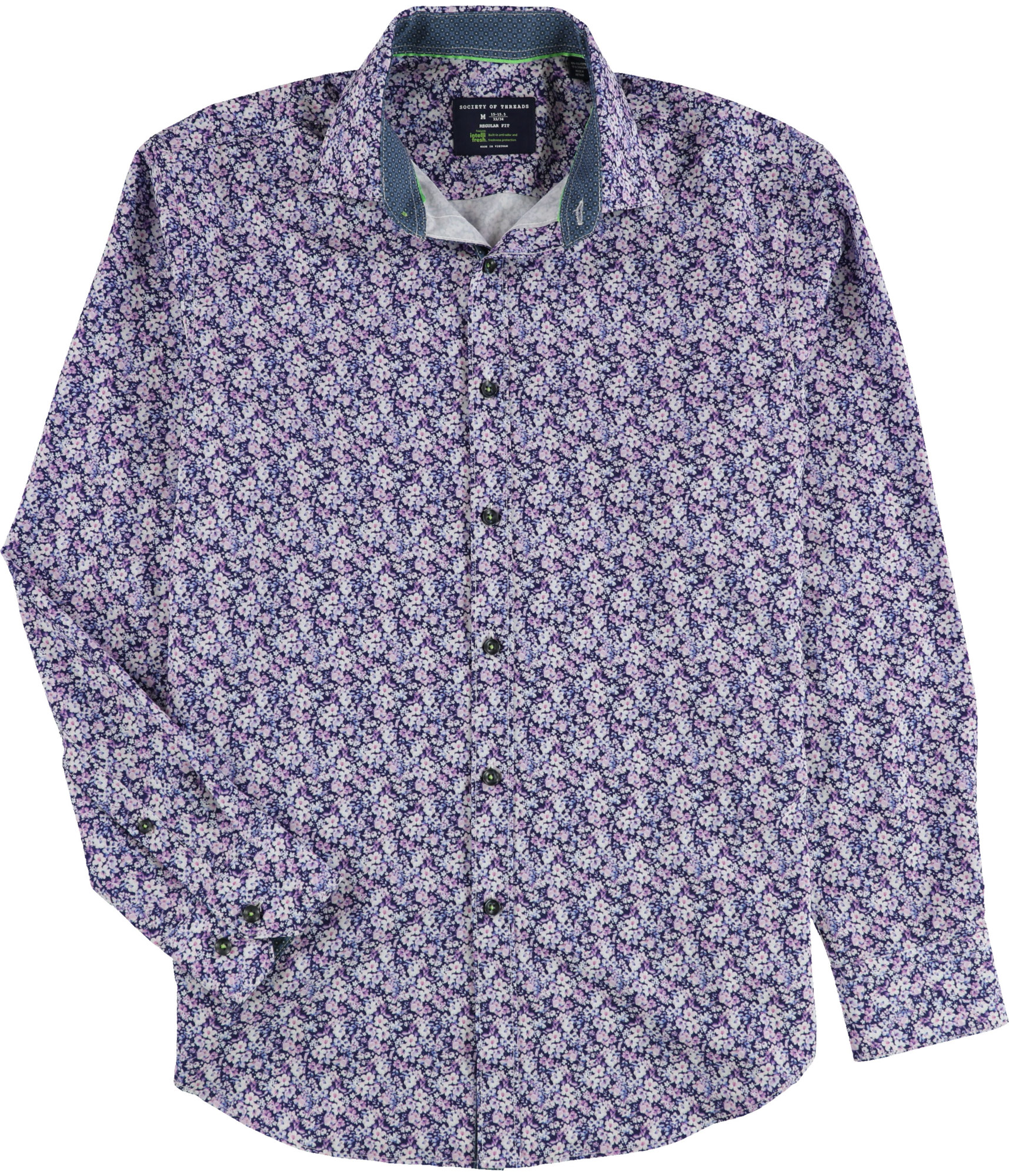 society of threads dress shirts Society of Threads Men's Slim-Fit Non-Iron Performance Print Dress Shirt