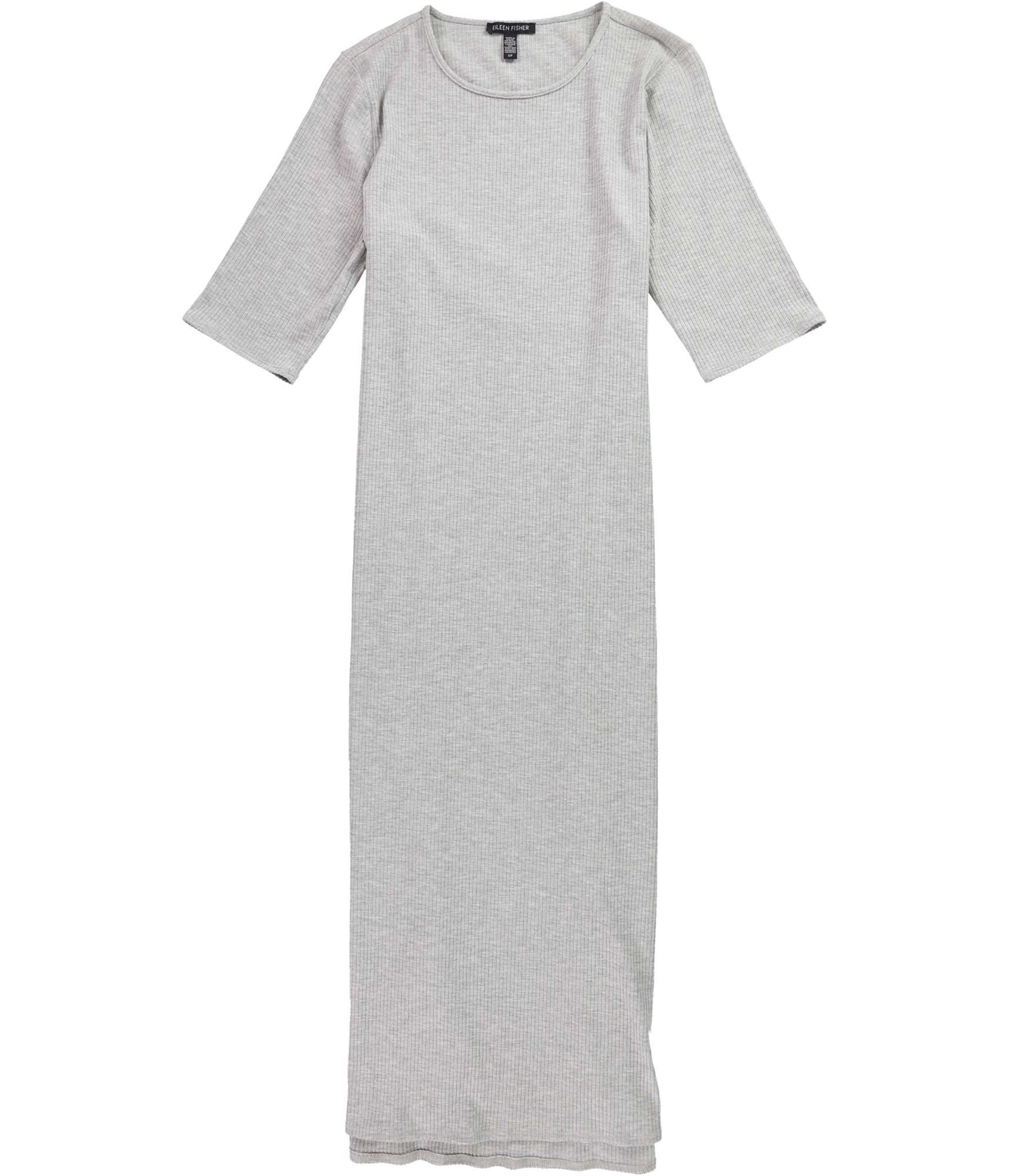 eileen fisher ribbed dress Textured Stretch Rib Crew Neck Dress