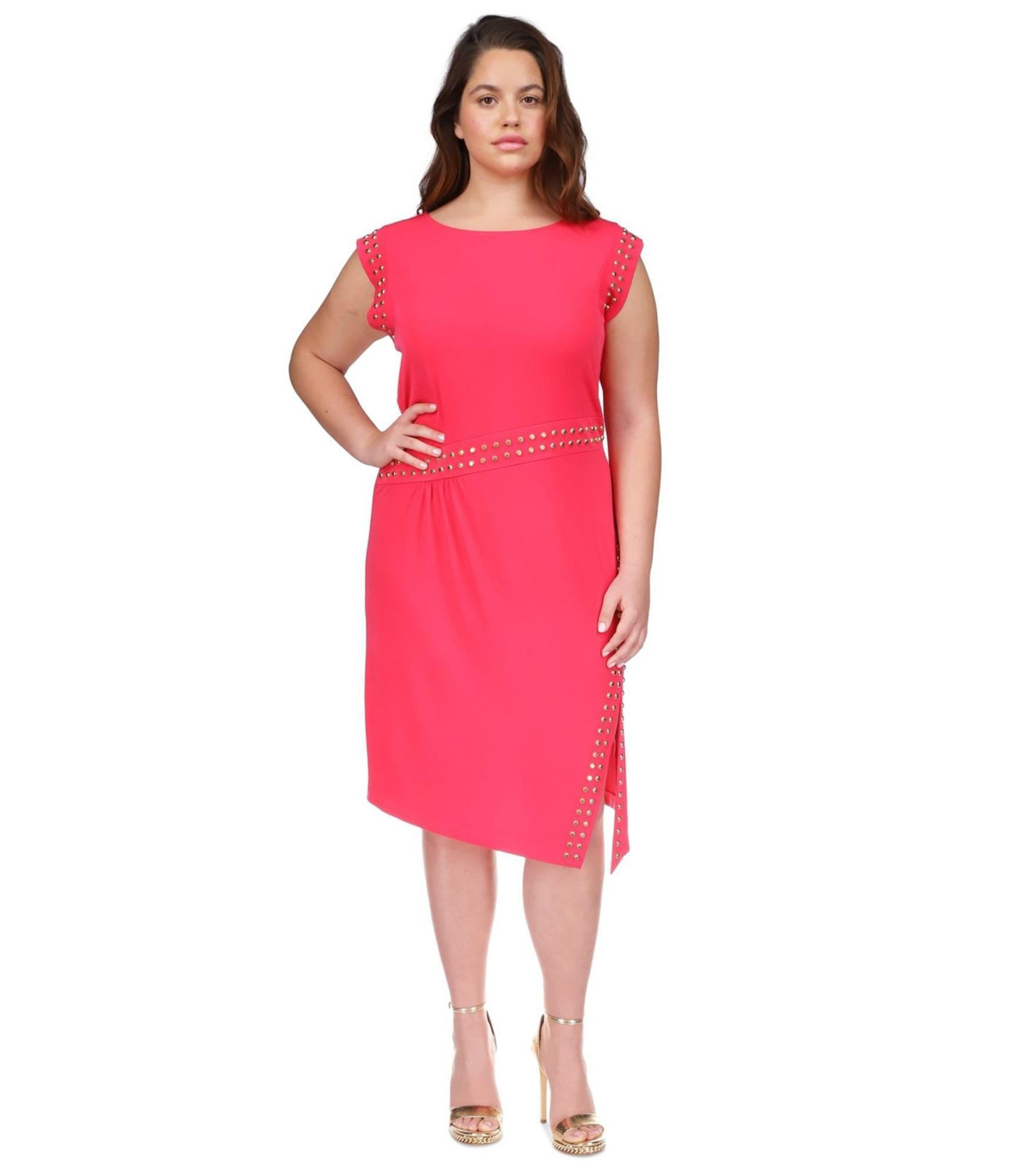studded midi dress AKIRA Serving Looks Strapless Studded Midi Dress